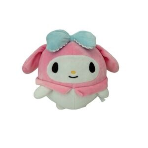 Sanrio My Melody Plush Pink Blue Bow Round Stuffed Animal Kids